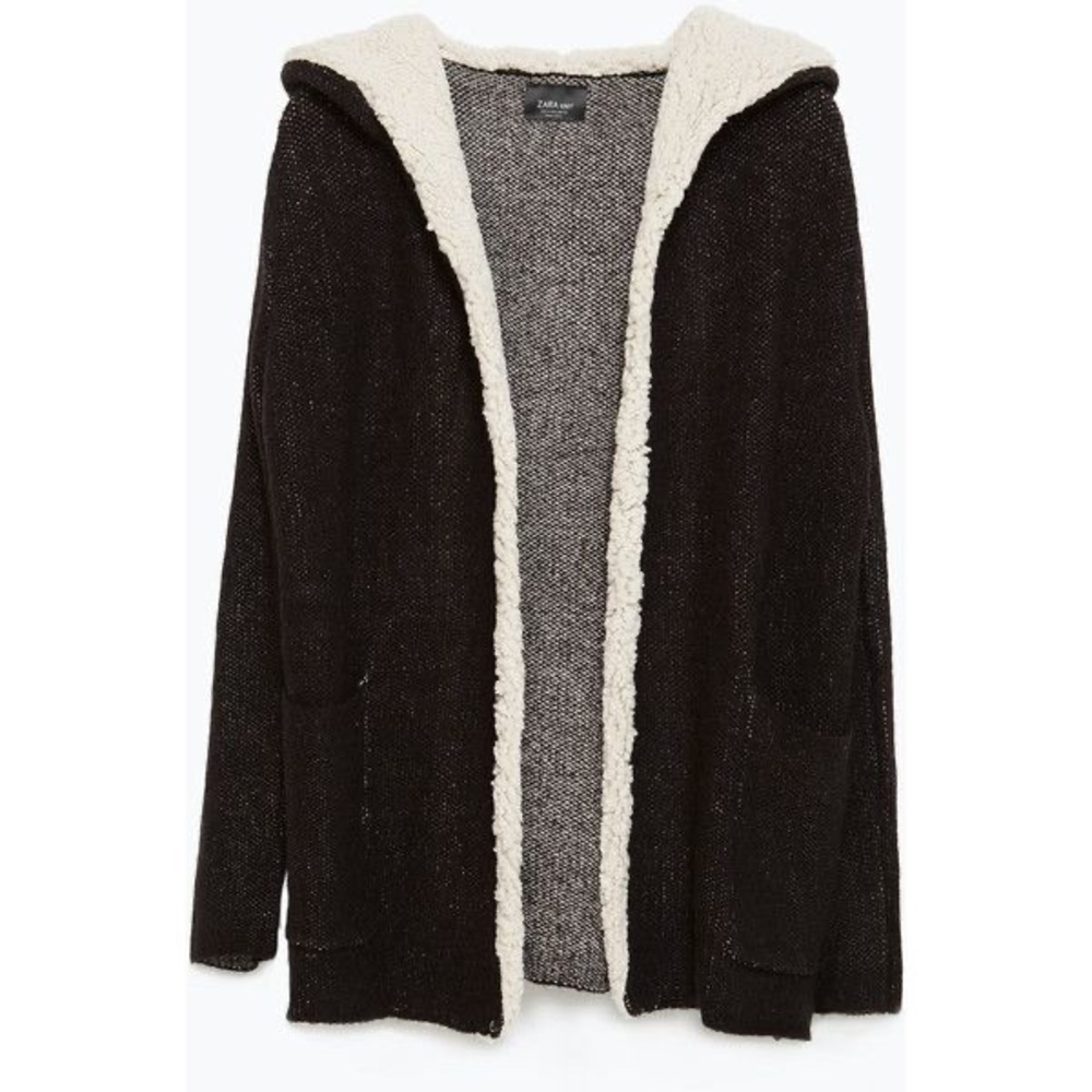 Zara Faux Shearling Hooded Cardigan - Picture 6 of 6